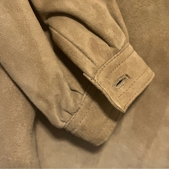 Vtg Bill Haire Friedrick's Sport Lamb Suede Button Front Shirt Blouse - Picture 3 of 12